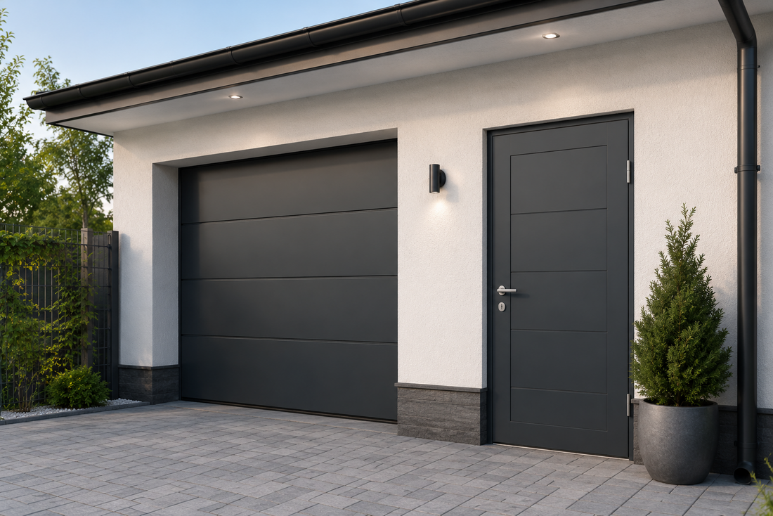 Moderne Hausfassade mit Garage
